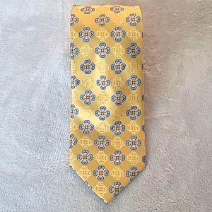 Jos A. Bank Collection Yellow Geometric 100% Silk Men's Necktie Long Handsewn